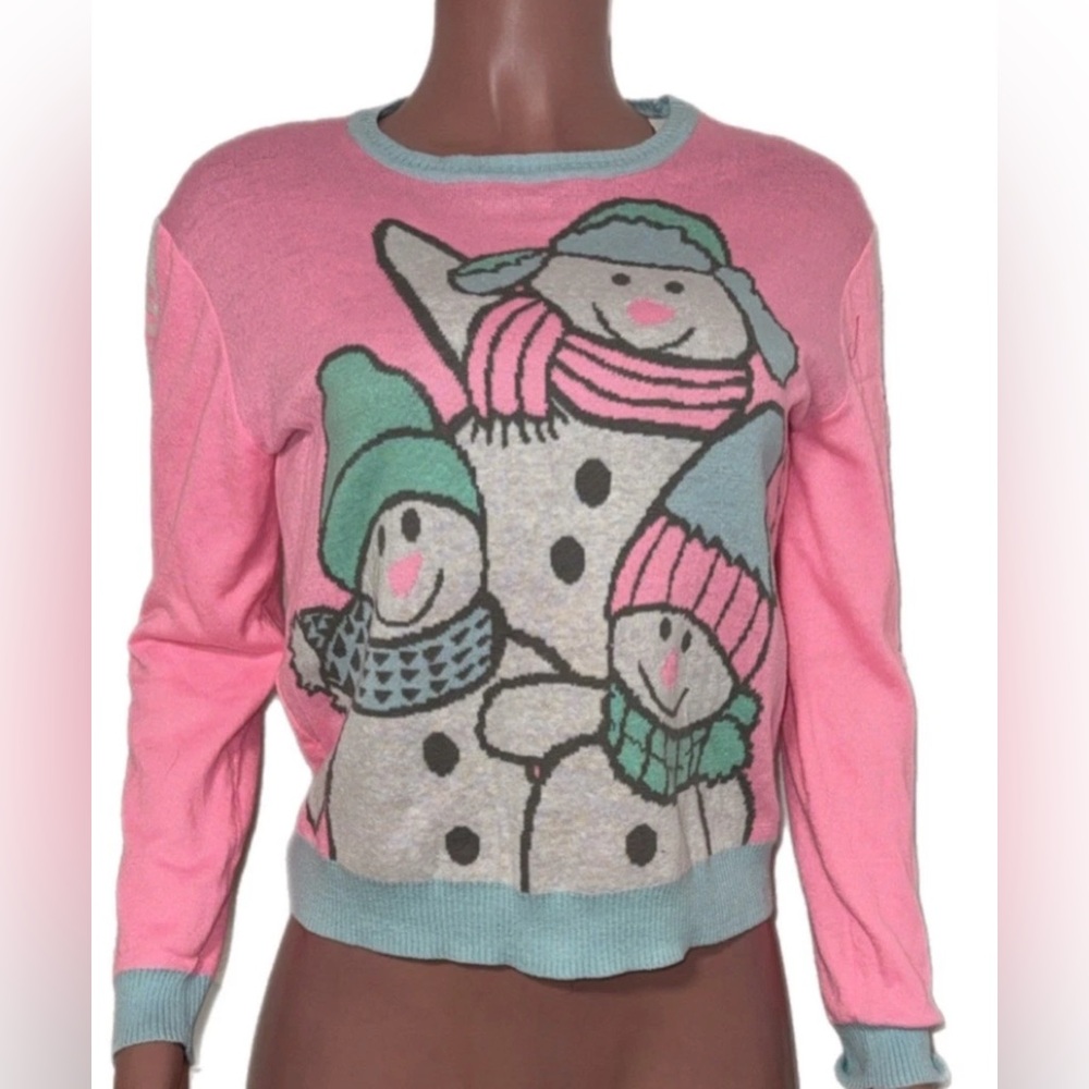 Pink Snowman Sweater
